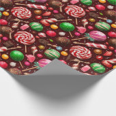 Papier Cadeau conception de bonbons doux charmants (Coin)