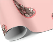 Papier Cadeau Conception de bonbons en chocolat Valentines en fo (Coin rond)
