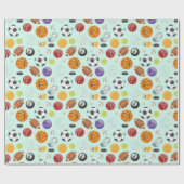 Papier Cadeau Conception de boules de sport (Plat)