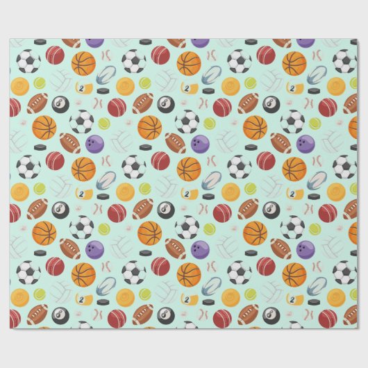 Papier Cadeau Conception de boules de sport (Plat)
