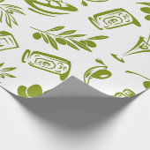 Papier Cadeau Conception de bouteille à feuilles de couleur vert (Coin)