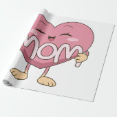 Papier Cadeau Conception de câlin de coeur de maman Kawaii (Déroulé)