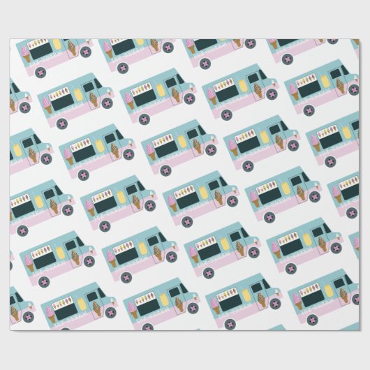 Papier Cadeau Conception de camion à glace (Plat)