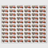 Papier Cadeau Conception de camion de pompiers (Plat)