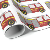 Papier Cadeau Conception de camion de pompiers (Coin rond)