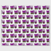 Papier Cadeau Conception de camion violet (Plat)