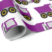 Papier Cadeau Conception de camion violet (Coin rond)