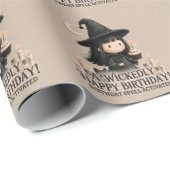 Papier Cadeau Conception de carte d'anniversaire de sorcière mig (Coin rond)