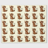 Papier Cadeau Conception de castor Anniversaire (Plat)