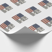 Papier Cadeau Conception de chemise de citation de drapeau vinta (Coin)