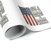 Papier Cadeau Conception de chemise de citation de drapeau vinta (Coin rond)