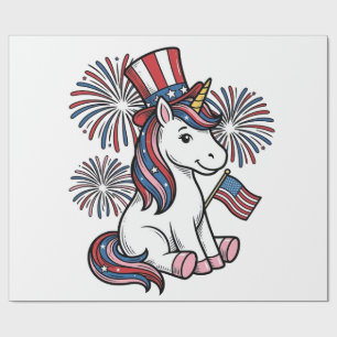 Papier Cadeau Conception de chemise de feux d'artifice de licorn