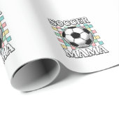 Papier Cadeau Conception de chemise de gravure de maman de footb (Coin rond)