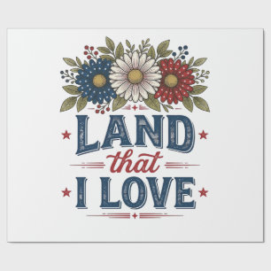 Papier Cadeau Conception de chemise de terre florale patriotique