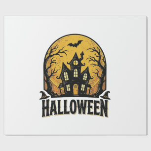 Papier Cadeau Conception de chemise Halloween Maison Hantée Vint