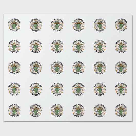 Papier Cadeau Conception de chemise Nacho Average Nurse Cactus F (Plat)