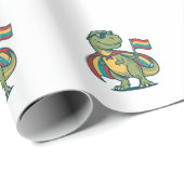 Papier Cadeau Conception de chemise vectorielle de dinosaure de  (Coin rond)