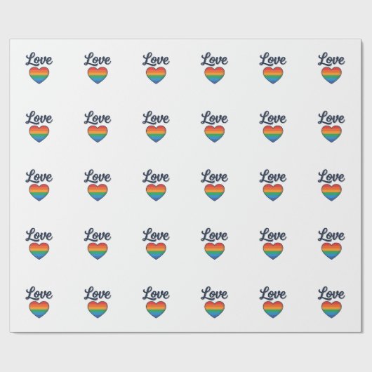Papier Cadeau Conception de chemise vectorielle Love Rainbow Hea (Plat)