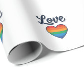 Papier Cadeau Conception de chemise vectorielle Love Rainbow Hea (Coin rond)
