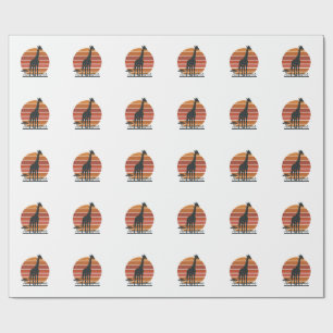 Papier Cadeau Conception de chemise vectorielle Safari Coucher d