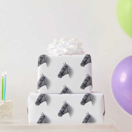 Papier Cadeau Conception de cheval sur fond de n'importe quelle (Cadeaux de fête)