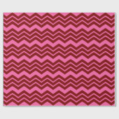 Papier Cadeau Conception de chevron zigzag rouge bordeaux rose (Plat)