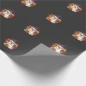 Papier Cadeau Conception de chien de citrouille d'Halloween de B (Coin)