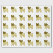 Papier Cadeau Conception de chien Pug (Plat)