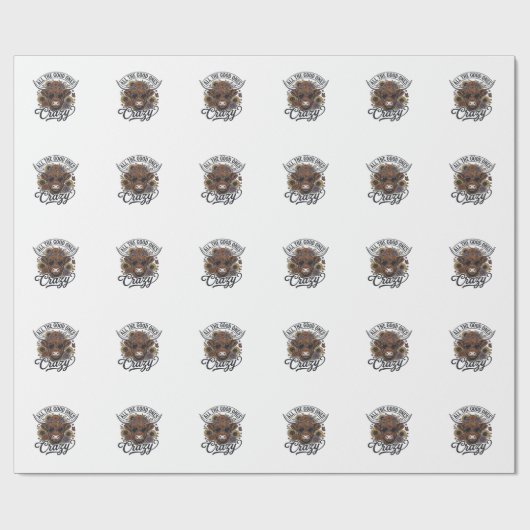 Papier Cadeau Conception de citation folle florale de vache high (Plat)