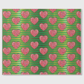 Papier Cadeau Conception de cœur de la Saint-Valentin minimalist (Plat)