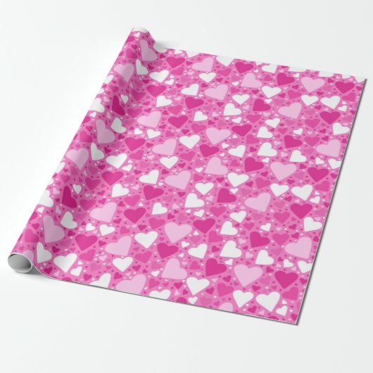 Papier Cadeau Conception de cœurs roses pour la sensibilisation (Déroulé)