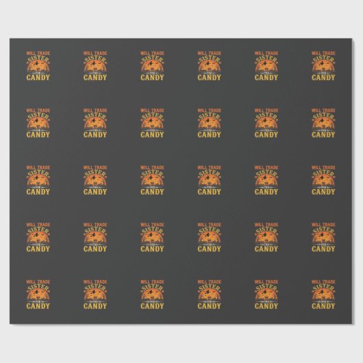 Papier Cadeau Conception de commerce de sœur de Candy Halloween_ (Plat)