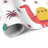 Papier Cadeau Conception de couleur à plat motif Camel (Coin rond)