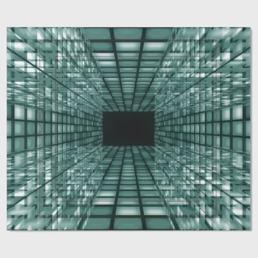 Papier Cadeau Conception de cube 3D numérique (Plat)