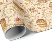 Papier Cadeau Conception de dessert de cuisson en spirale de cup (Coin rond)