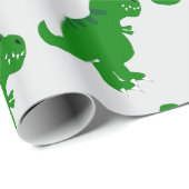 Papier Cadeau Conception de dinosaure T-Rex de n'importe quelle  (Coin rond)