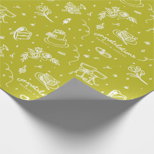 Papier Cadeau Conception de doodles de mariage personnalisable