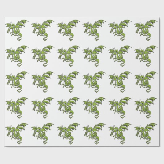 Papier Cadeau Conception de dragon volant (Plat)