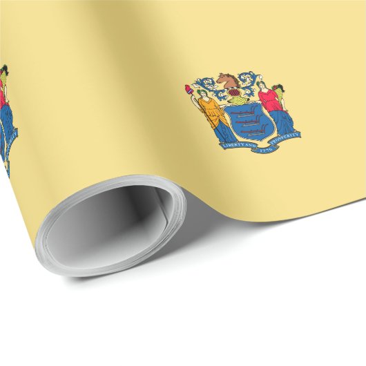 Papier Cadeau Conception de drapeau d'état de New Jersey (Coin rond)