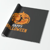 Papier Cadeau Conception de dunk de basket-ball Halloween citrou (Déroulé)