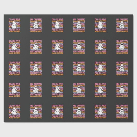 Papier Cadeau Conception de fantôme d'infirmière CNA Halloween (Plat)