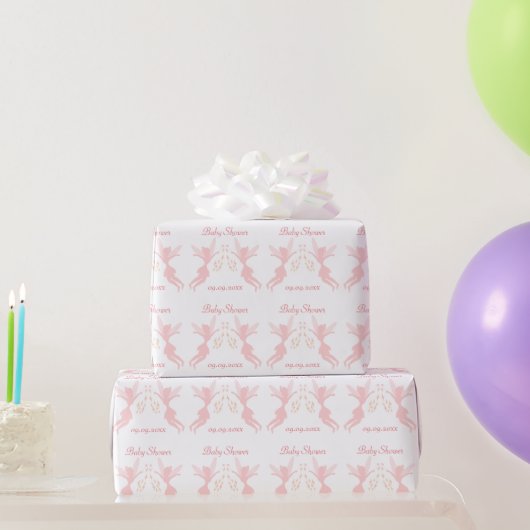Papier Cadeau Conception de Fée Rose pour Baby Shower (Cadeaux de fête)