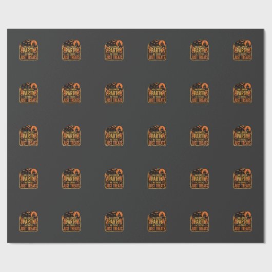 Papier Cadeau Conception de fête d'Halloween pas de tours juste  (Plat)