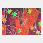 Papier Cadeau Conception de feuille d'érable japonaise (Devant)