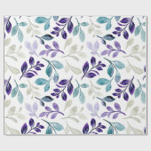Papier Cadeau Conception de feuilles d'aquarelle harmonieuses (Plat)