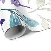 Papier Cadeau Conception de feuilles d'aquarelle harmonieuses (Coin rond)
