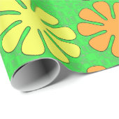 Papier Cadeau Conception de fleur de mod (Coin rond)