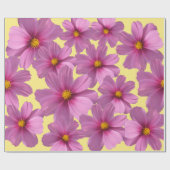 Papier Cadeau Conception de fleurs de cosmos pourpre sur Arrière (Plat)