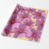 Papier Cadeau Conception de fleurs de cosmos pourpre sur Arrière (Déroulé)