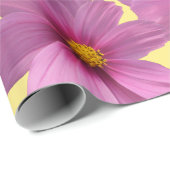 Papier Cadeau Conception de fleurs de cosmos pourpre sur Arrière (Coin rond)